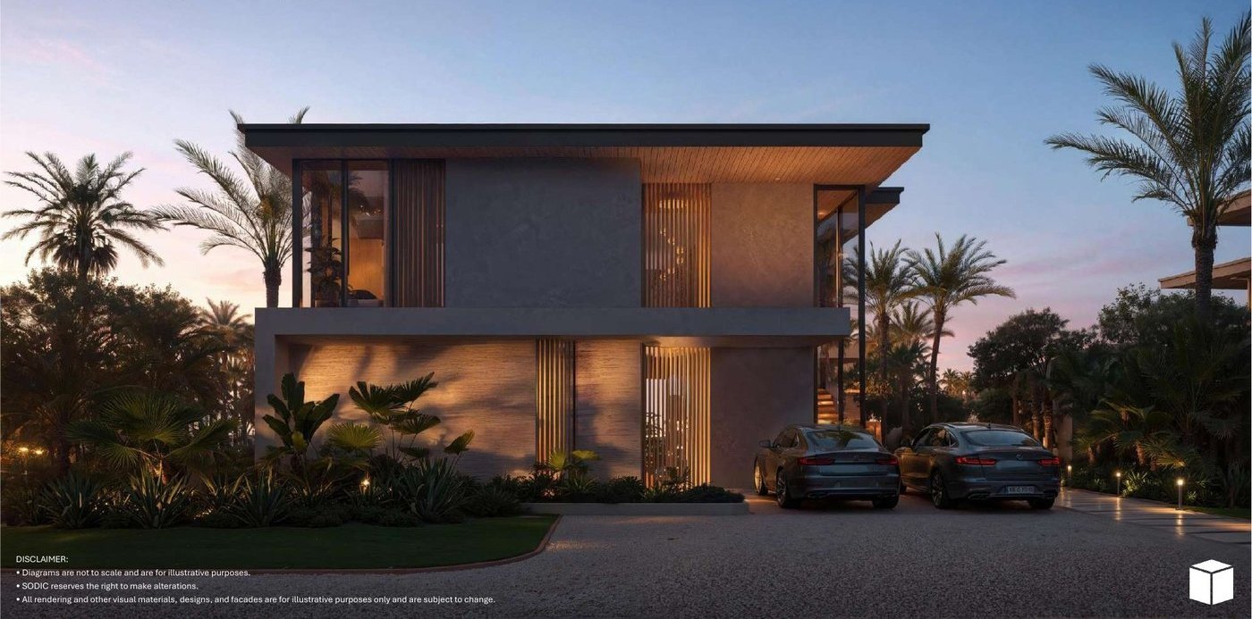 Sakura villa at dusk